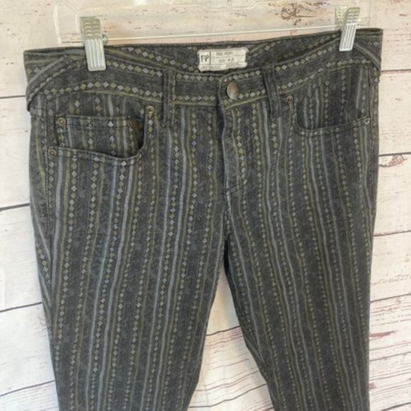 Free People Diamond Striped Skinny Jeans - Picture 3 of 8